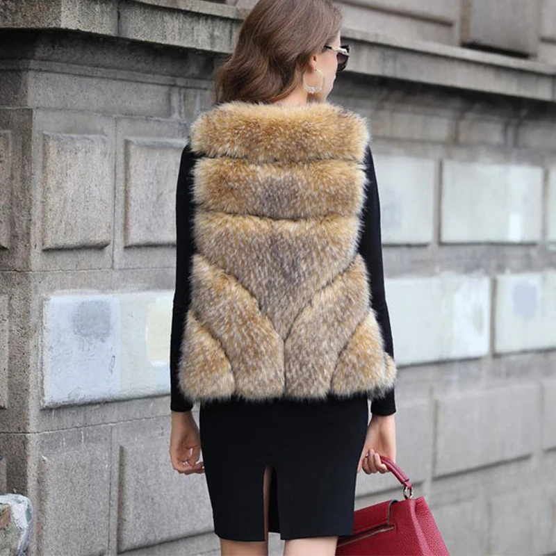 2017 Зимний новый высококачественный жилет из искусственного меха роскошное