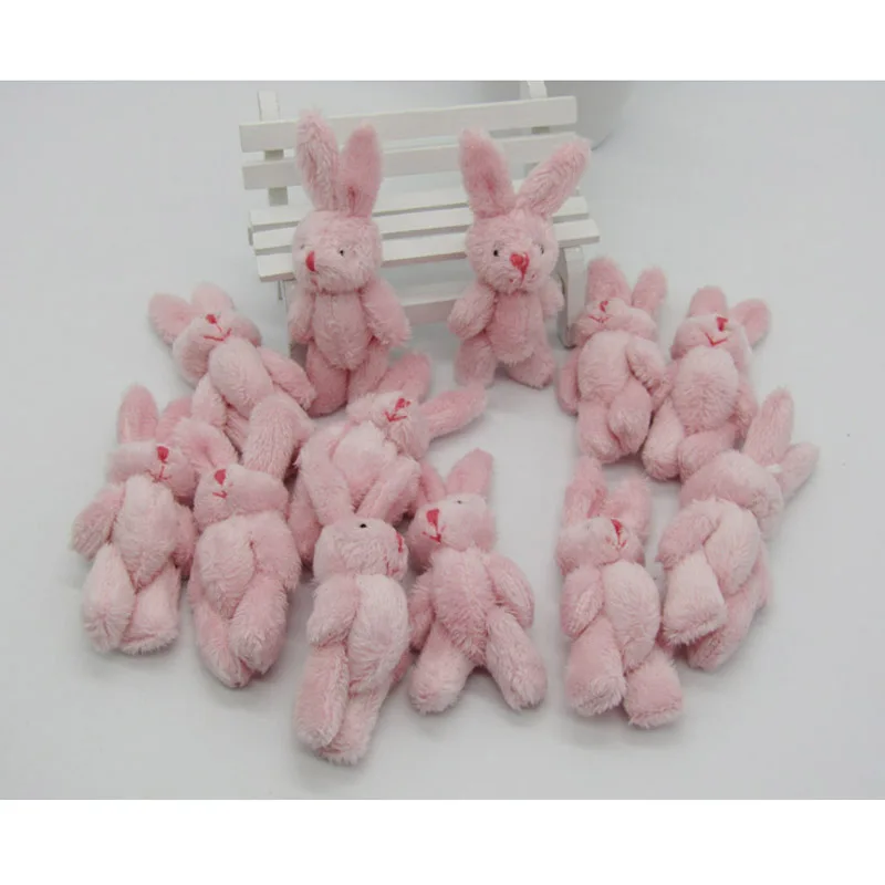 50Pcs/Lot Mini rabbit Stuffed Plush Toys 8cm Small pink Pendant Kids Birthday Gift Party Decor02602 | Игрушки и хобби