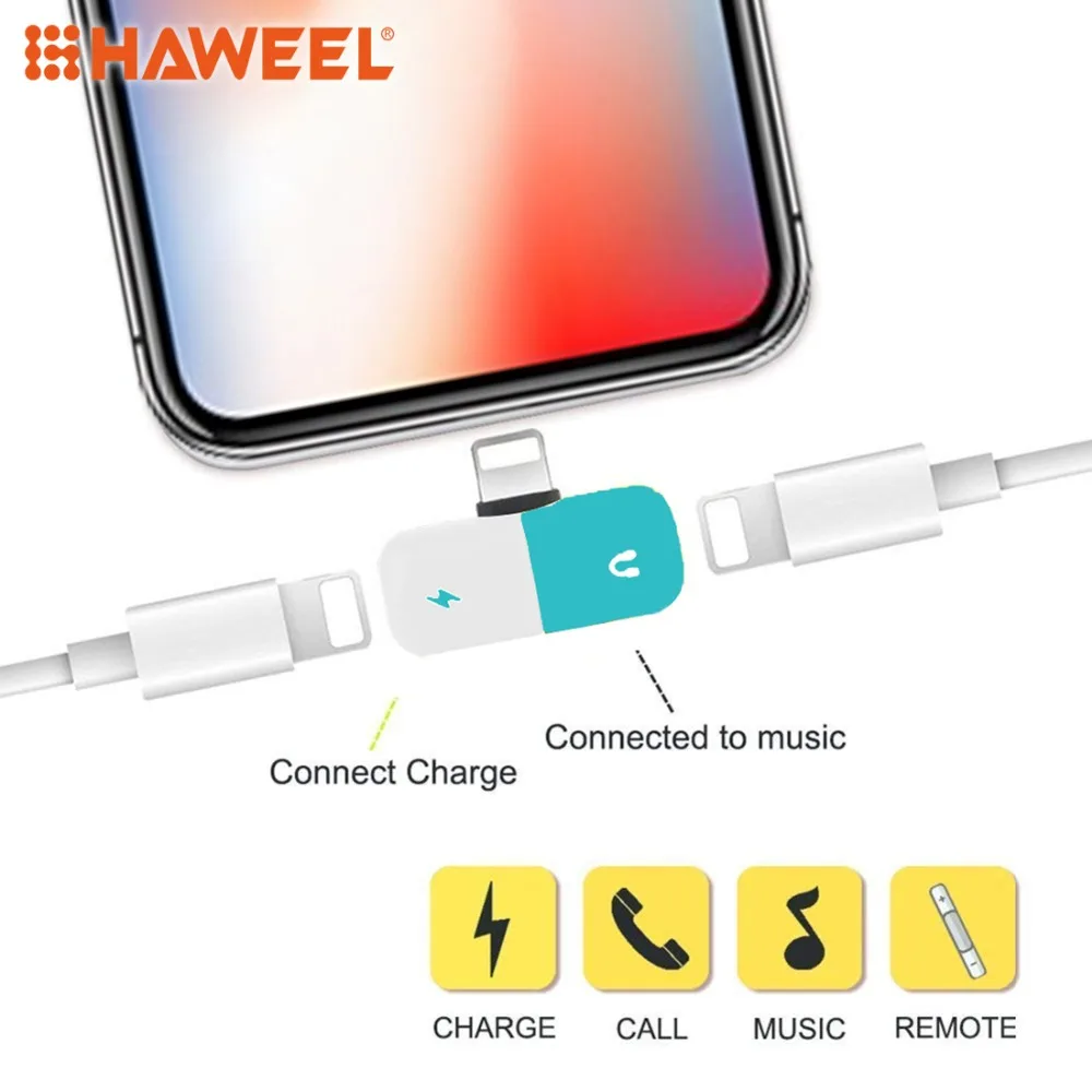 Адаптер HAWEEL для iPhone X в форме капсулы мини портативный аудио и зарядный адаптер