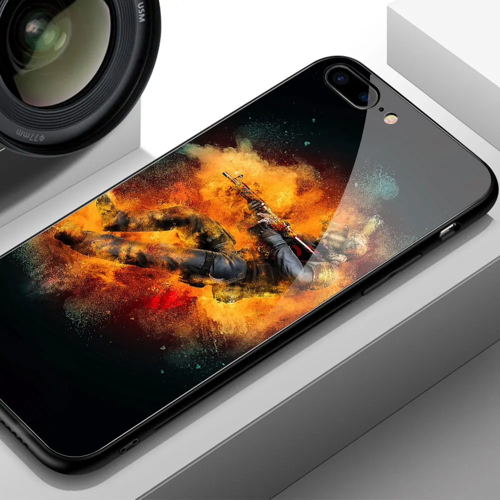 Чехол-накладка для iPhone 6 plus 6s 8 7 X XR XS MAX 11 12 13 pro max из жесткого стекла | Мобильные