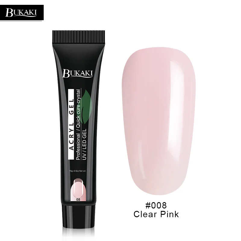 1PCS 008 BUKAKI Кристальный поли гель прозрачный розовый быстрое строительство УФ гель для ногтей Салон Советы Кисть расширитель замочить от ногтей клей для наращивания - Цвет: 1PCS 008