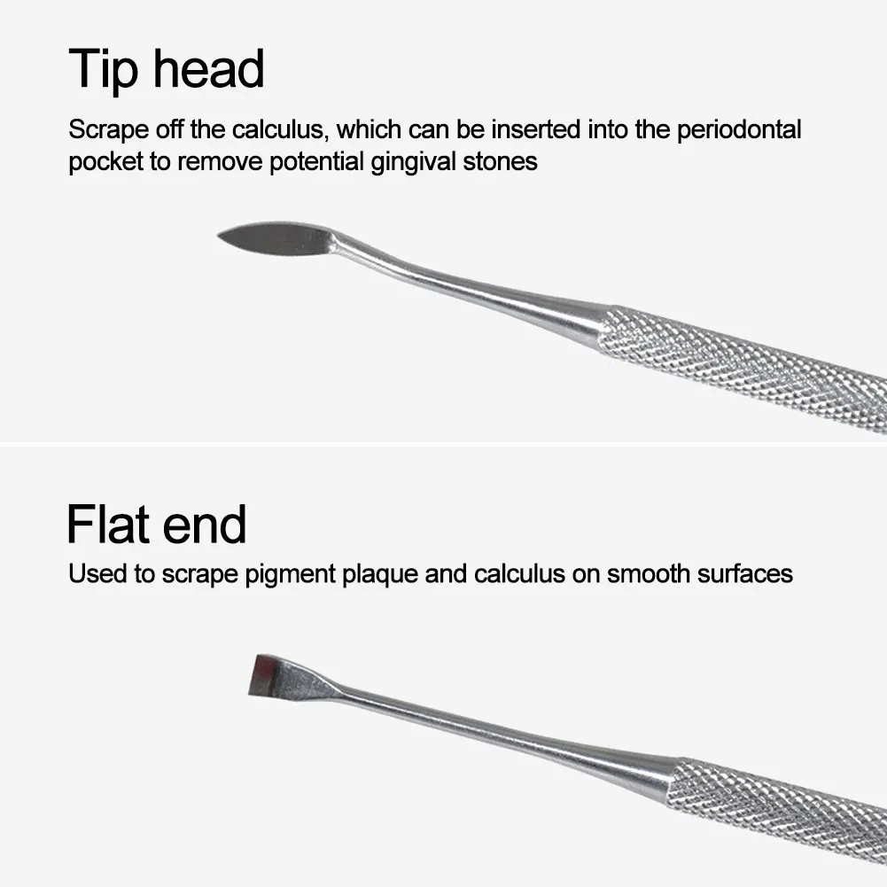 Pet Tooth Cleaning Tool Dog Cat Tartar Stone Remover Dog Cat Stainless Steel Cleaning Pen Double-headed Health Tools