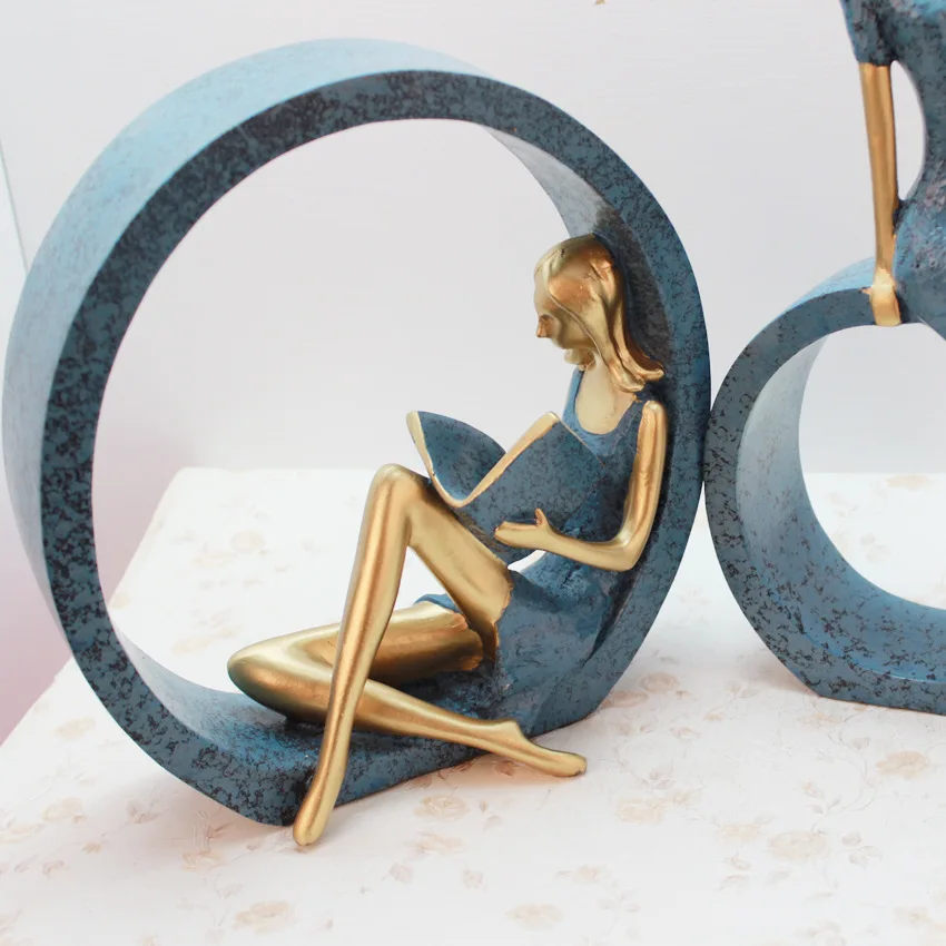 Статуя леди из смолы в европейском стиле абстрактные миниатюрные фигурки для