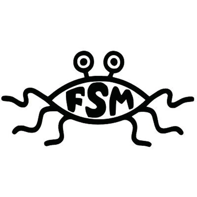 YJZT 13,3X6,6 см FSM Летающий спагетти Монстр забавные виниловые наклейки на машину наклейка черный/серебристый S8-0303