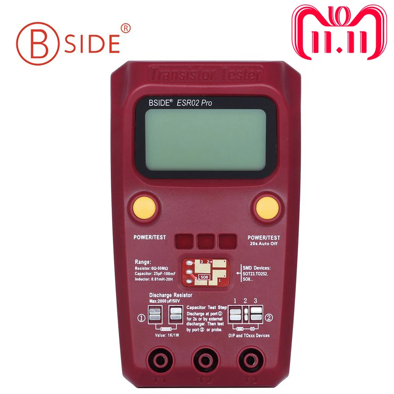 Цифровой тестер транзисторов диодный триодный емкостной резистор ESR02 PRO Meter