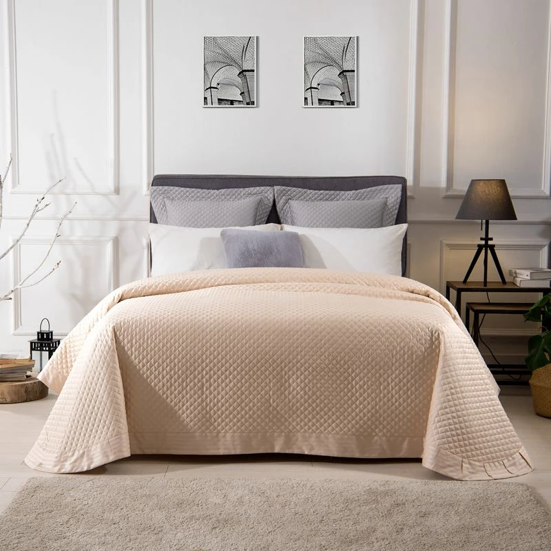 Comprare Beige Rosso Grigio Rosa Di Alta Qualità Confortevole Cotone Egiziano Di Spessore Coperta Letto Copriletto Copriletto Copriletto Formato Può Essere Adattato