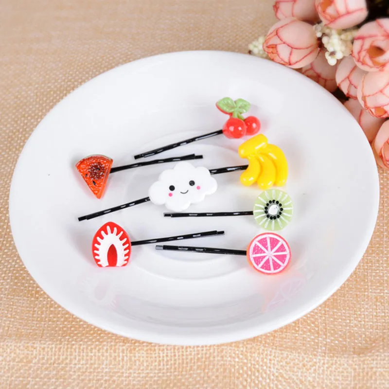 Модные 1 шт. Детские аксессуары для волос Харадзюку зажимы фруктов имитация