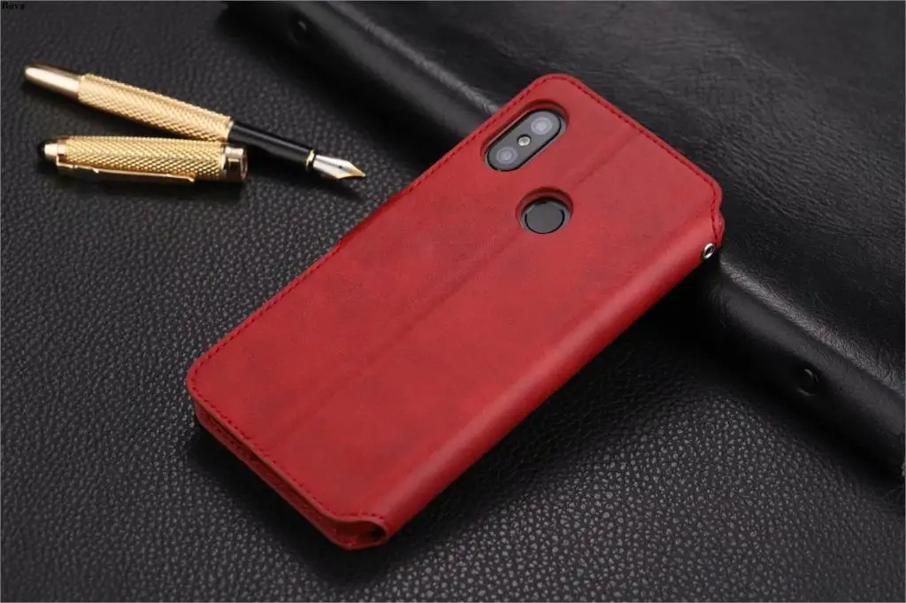Чехол AZNS для Xiaomi mi A2 Lite из искусственной кожи чехол держатель для карт кошелек чехол для Xiaomi mi A2 Lite(красный mi 6 Pro - Цвет: Красный