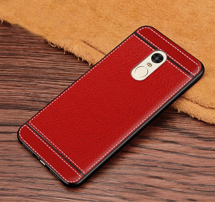Матовые мягкие чехлы с кожаной текстурой для Xiaomi Redmi Note 4X 3 ГБ 32 Встроенный чехол