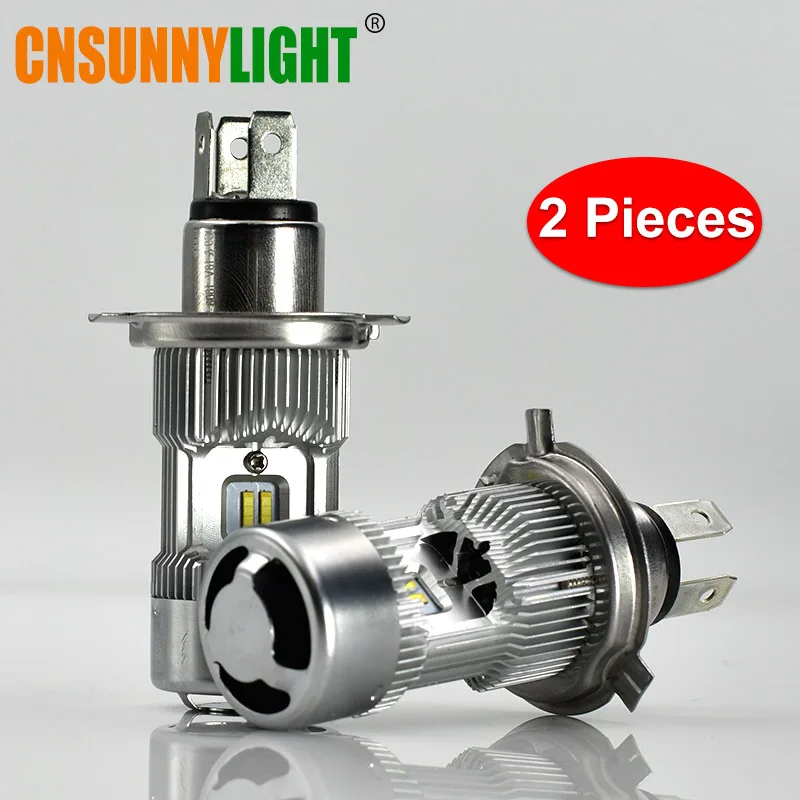 2 pieces Cnsunny светильник H4 светодиодный HB2 9003 5200Lm/лампа автомобилей головной светильник лампы высокого низкого Dual Bi-луч 6000K белый Turbo вентилятор с can-bus 12V 24V Автомобильный светильник - Испускаемый цвет: 2 pieces