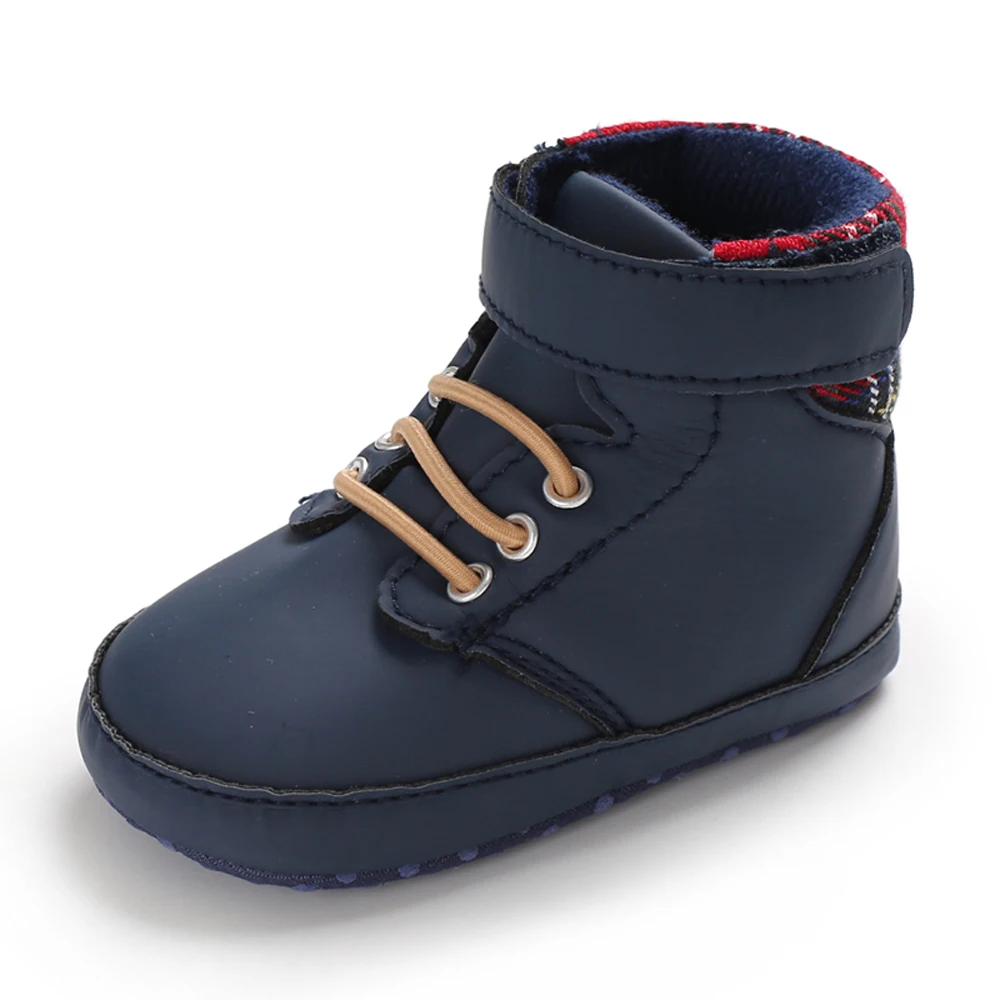 First Walkers Baby Soft Sole Anti-skid PU Leather Shoes Infant Boy Girl Toddler Moccasin High-top Soft Baby Shoes 0-18m