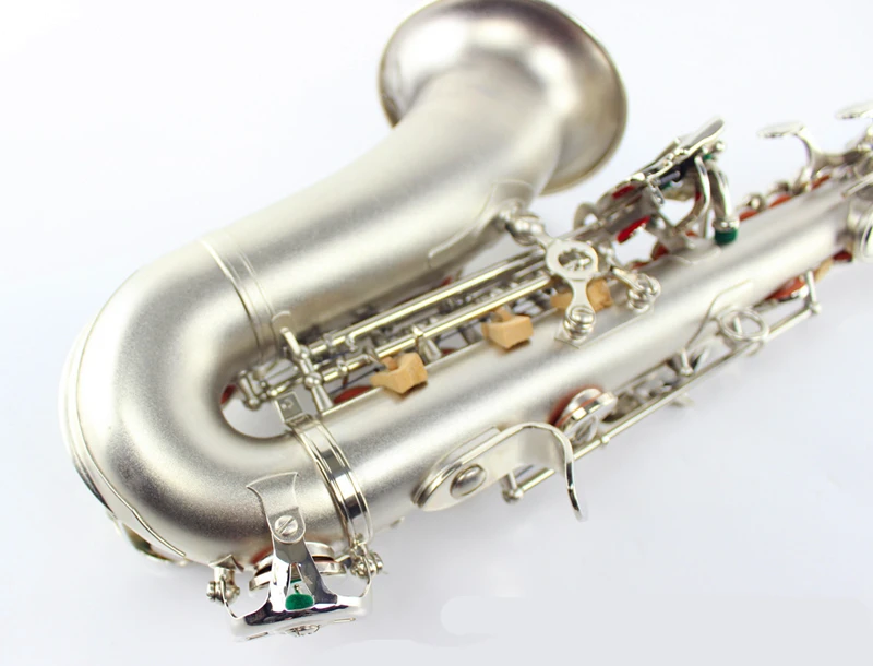 Сопрано саксофон Bb локоть труба духовой инструмент серебро западные инструменты