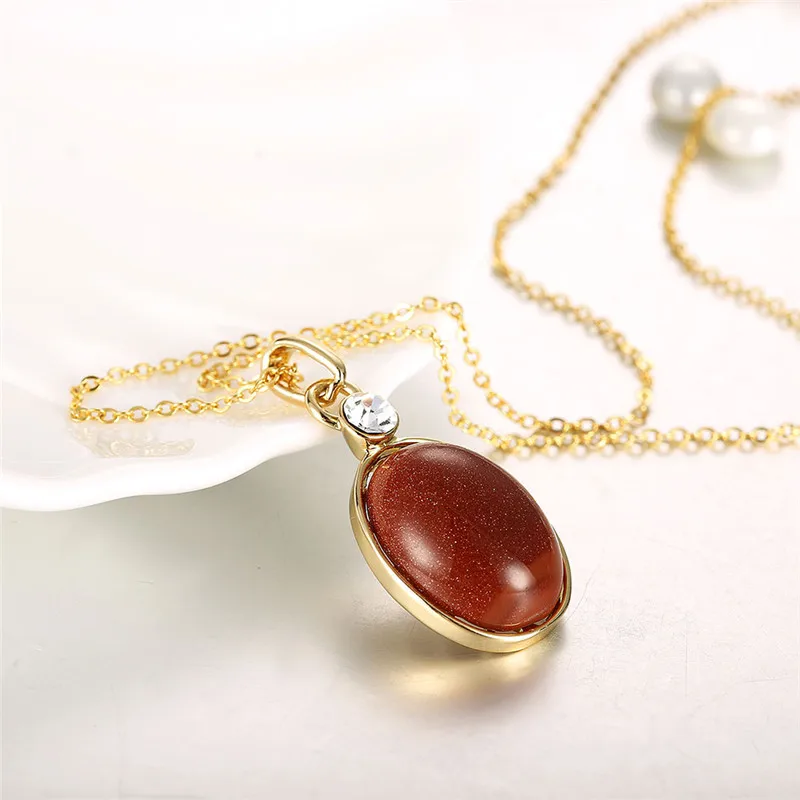 Модные Винтажные ожерелья Water Drop драгоценного камня колье Цепочки и Подвески для