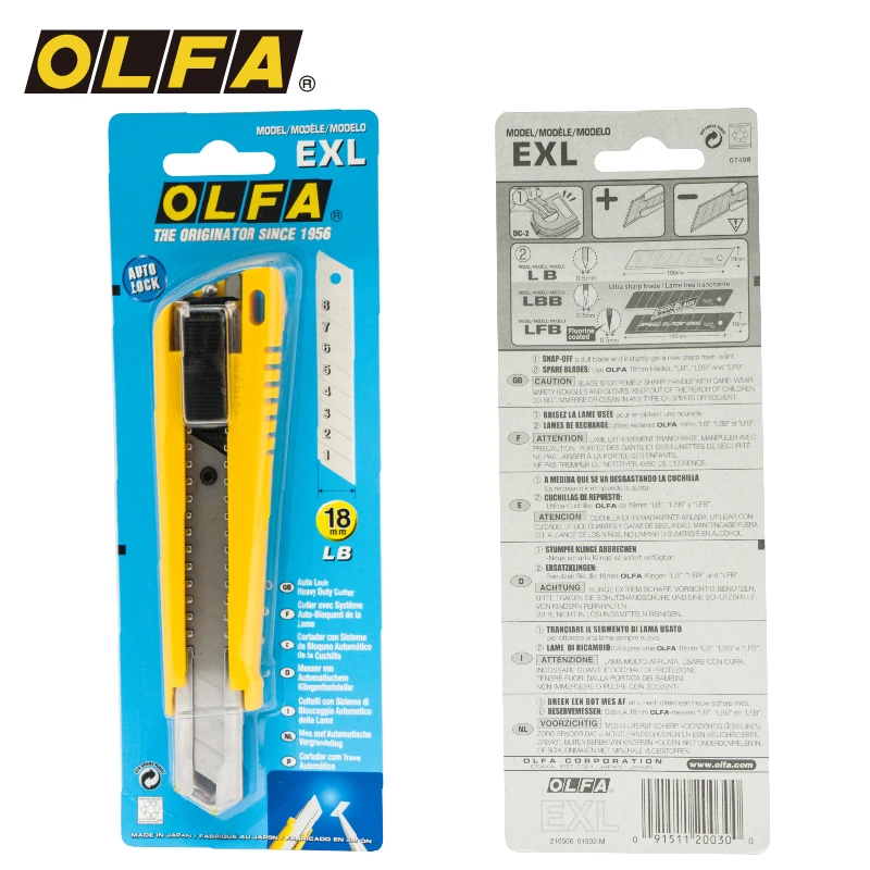 OLFA Европа и Япония импортируемые инструменты сверхмощный нож для резки 18 мм Универсальный нож OLFA EXL