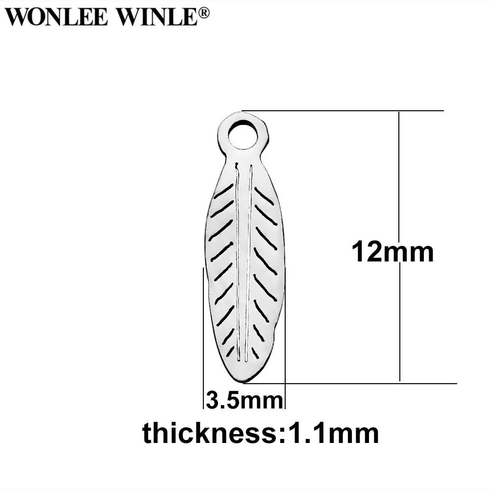 Wonlee Winle DIY 316 Stainless Steel Laser Incision Leaf Charms Pendants for Bracelet Necklace Jewelry Making | Украшения и