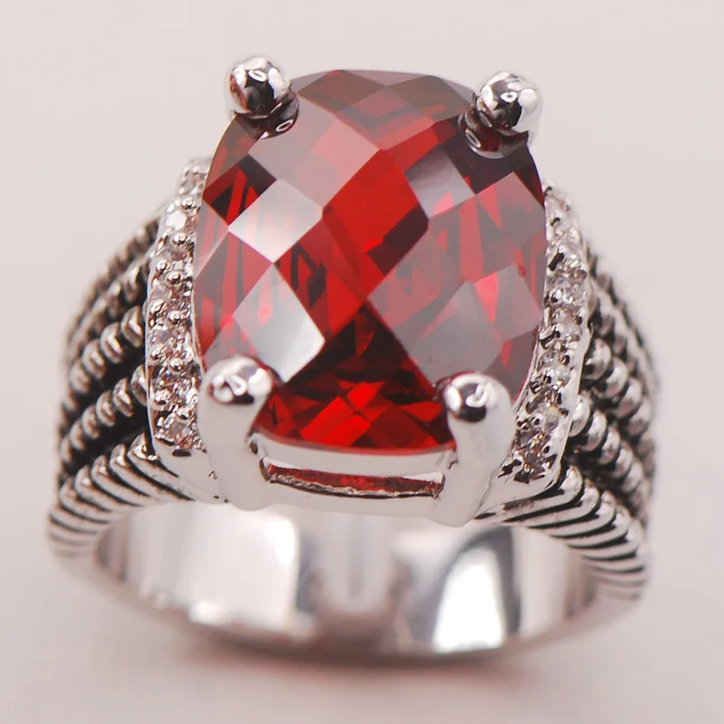 

Garnet Women 925 Sterling Silver Ring F776 Size 6 7 8 9 10