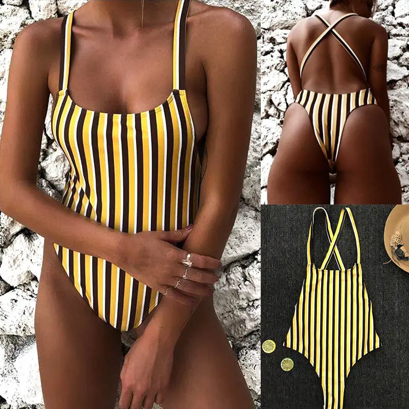 2018 Новый женский цельный купальник монокини с пуш апом купальный костюм бикини