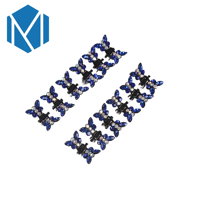 12 шт./набор девочек кристальных мини-заколок для волос, заколки-клешни, крючки для волос, аксессуары с бантом, женские украшения для волос.