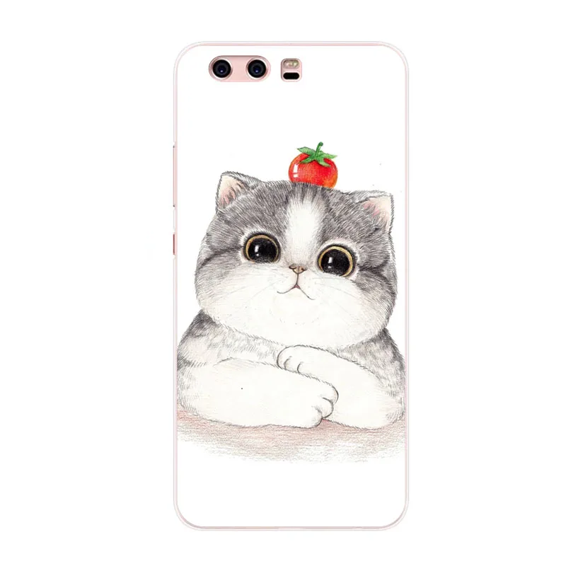 Huawei p10 plus Case Silicon Dogs and cats cartoon Painting Soft TPU Back Cover for Phone protect Bags shell |
