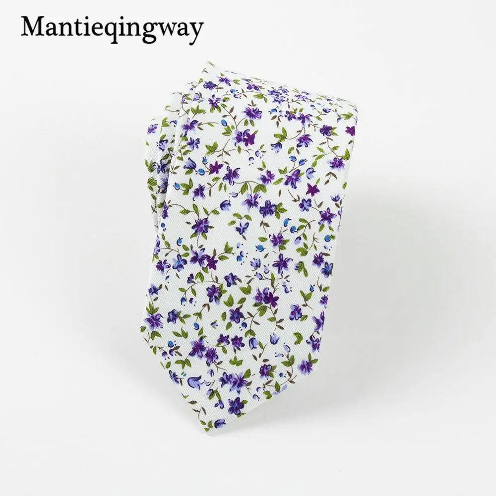 057 Mantieqingway 6 см мужской хлопчатобумажный галстук, деловые костюмы, шейные галстуки, Свадебный с принтом, Цветочный галстук, брендовый обтягивающий галстук, подарок - Цвет: 057