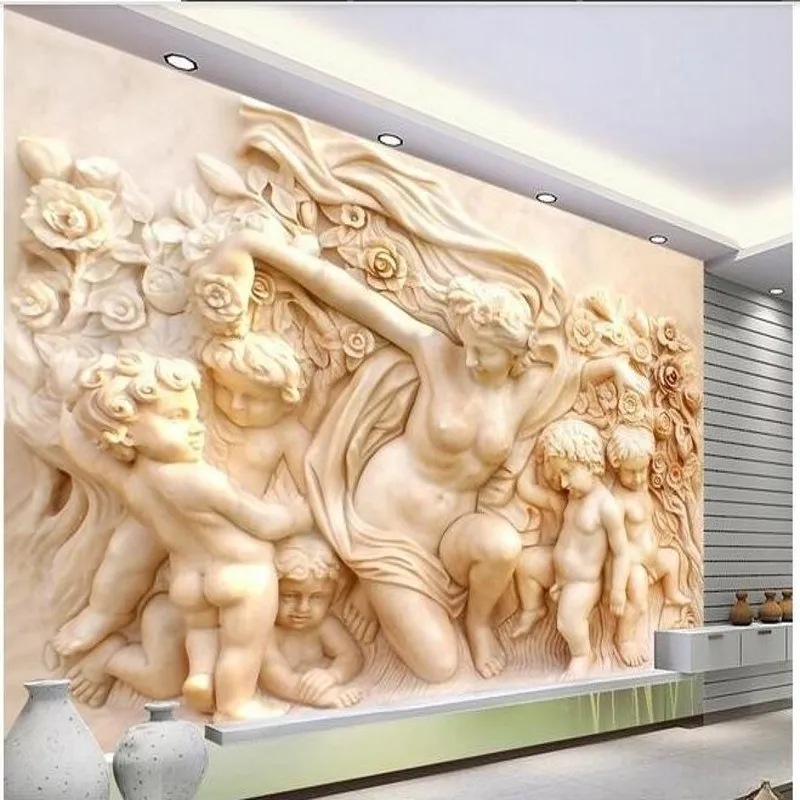 3D фотообои на заказ стереоскопический дом ангел апид обои ТВ для стен 3 d |