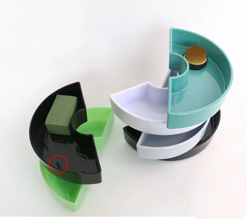 Креативная полукруглая тарелка для фруктов Простой чистый цвет пластиковый