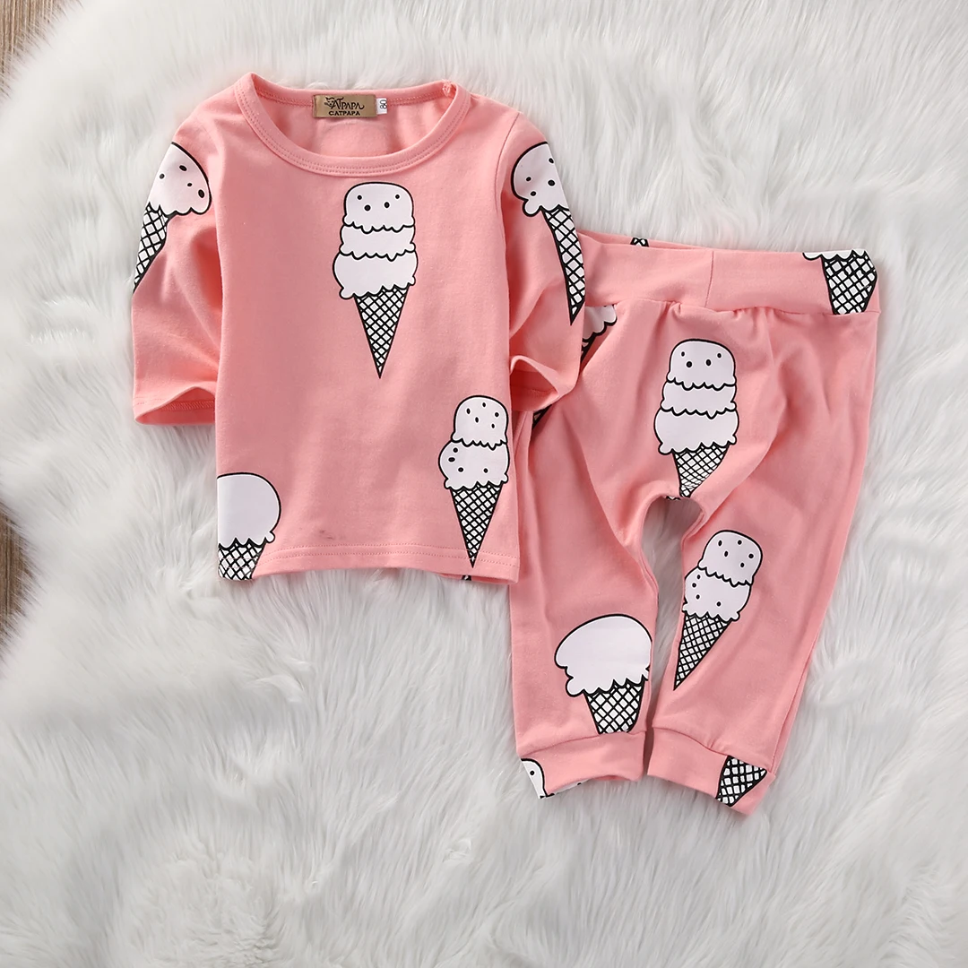 Одежда для новорожденных девочек футболка с длинными рукавами и рисунком