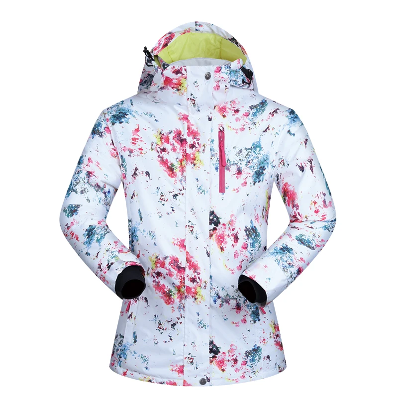 Фото Зимняя Лыжная куртка Женская ветрозащитная Водонепроницаемая теплая брендовая