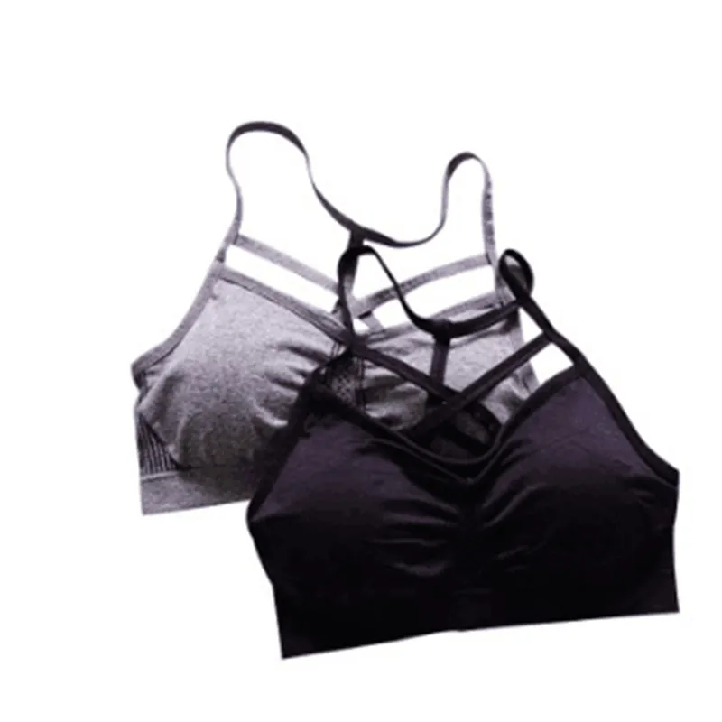 100pcs/Women Custom Sport High Quality ladies beautiful bra sexy design Black stretch running bra with a nice back