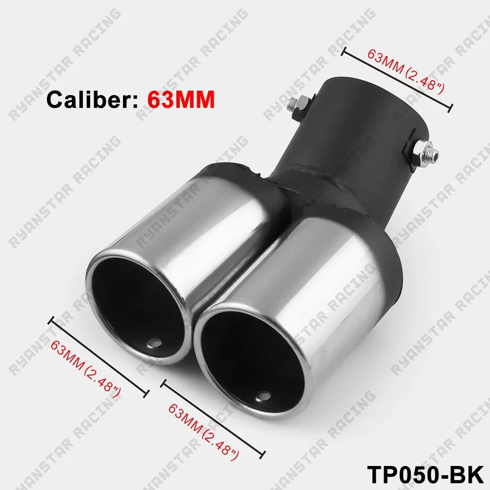 Автомобильный круглый изогнутый глушитель из нержавеющей стали Exhause 1-2 двойная