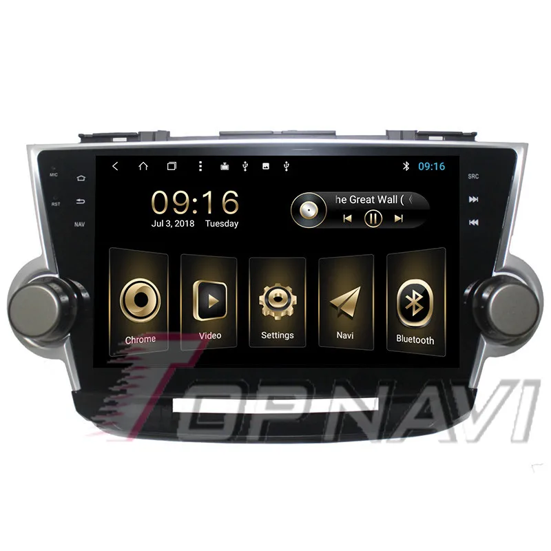 1 din Авторадио 10,1 дюймов Android 8,1 для Toyota Highlander 2008 2009 2010 2011 2012 2013 Автомобильный gps мультимедийный стерео без DVD