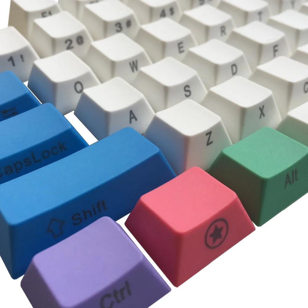 Клавишные колпачки pbt Мел Keyset ANSI/ISO боковой принт вишни MX Крышка для 60%/TKL 87/104/108