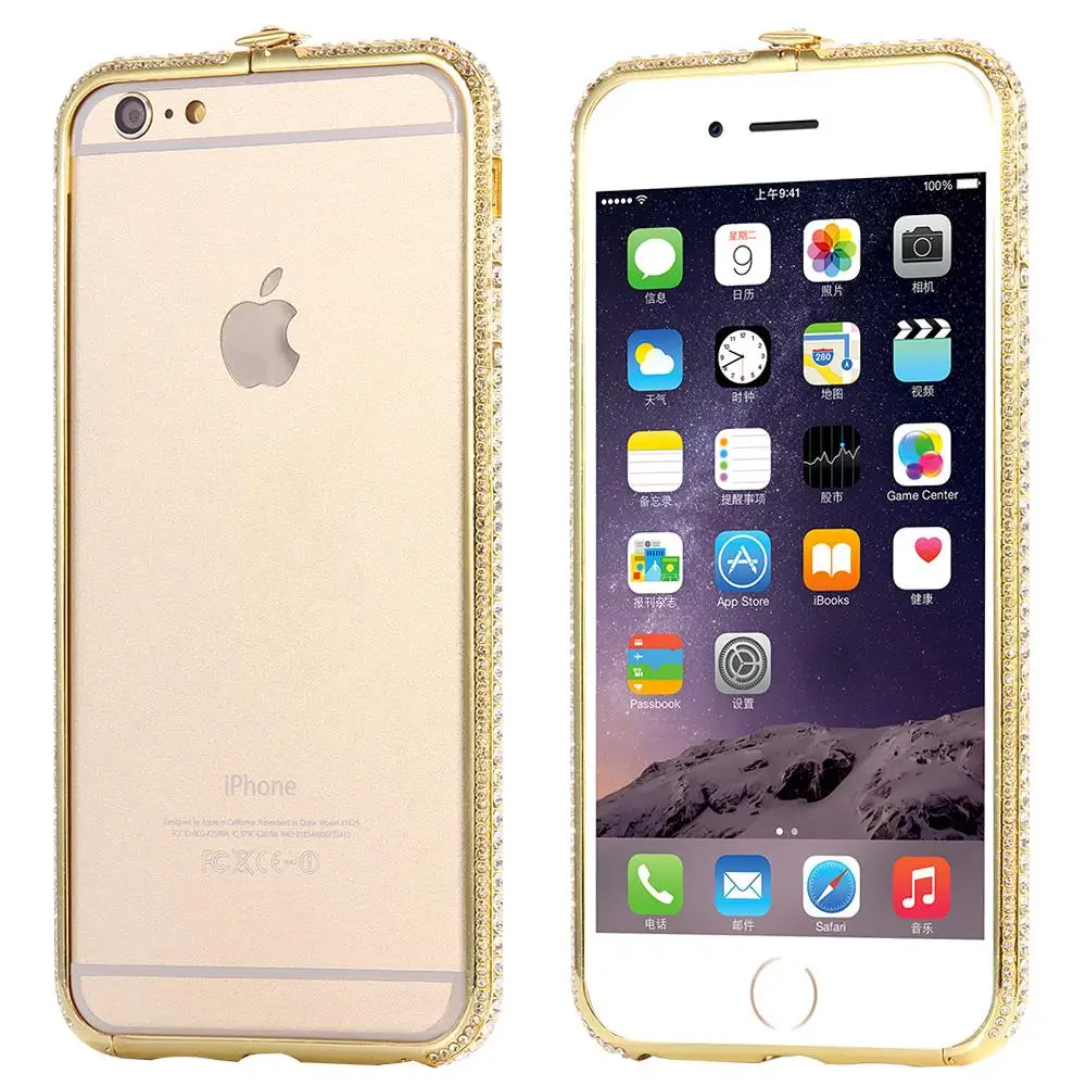 KISSCASE Модный женский чехол с кристаллами и стразами для iPhone 6 6S Золотой