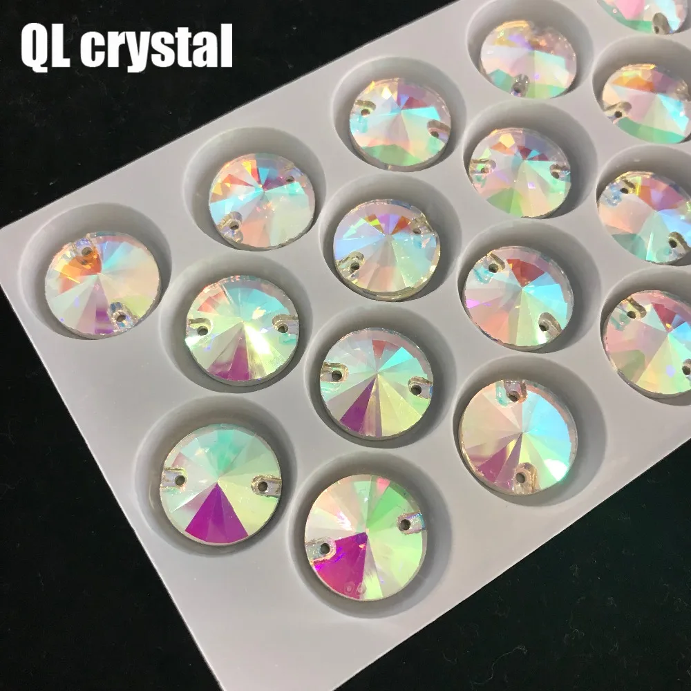 QL кристалл риволи пришивные стразы прозрачные AB Кристаллы с плоской задней