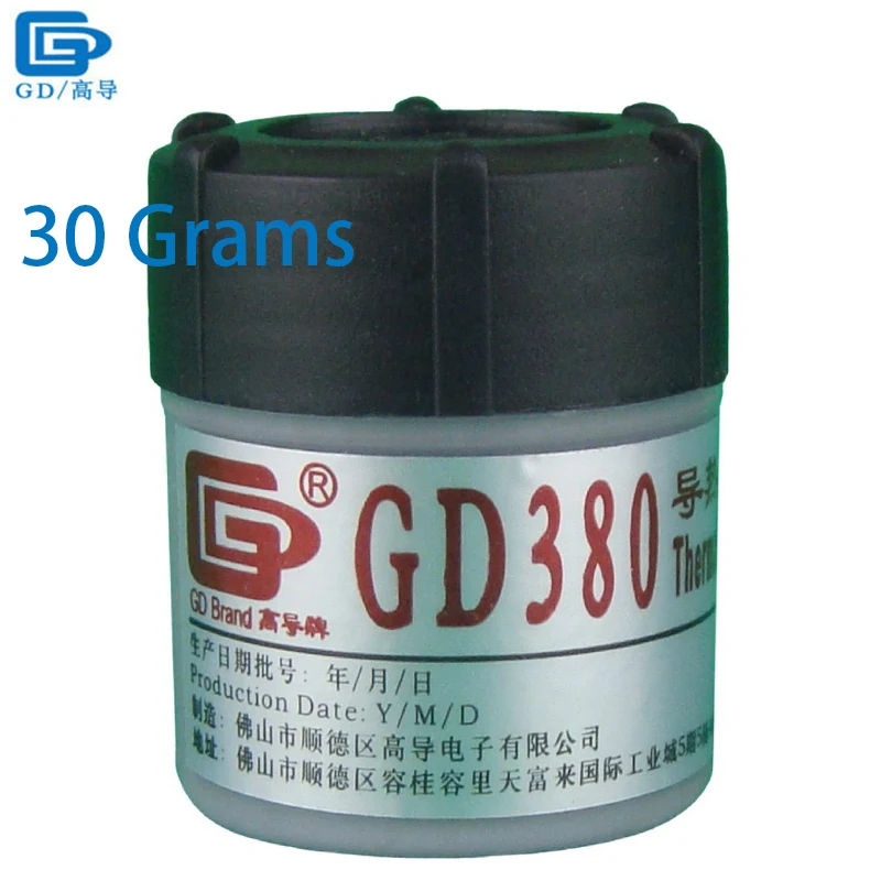 

GD Brand Thermal Conductive Grease Paste Silicone GD380 Heatsink Compound Net Weight 30 Grams High Performance Gray For CPU CN30