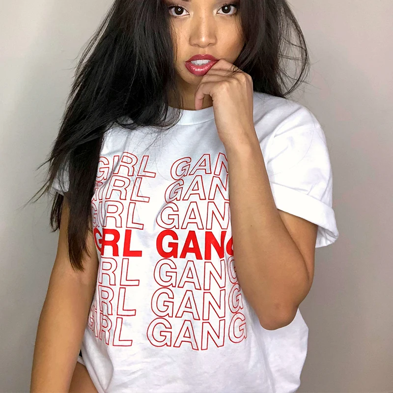 Женская футболка Sugarbaby Girl Gang эстетика Феминизм стиль феминизма хипстер гранж