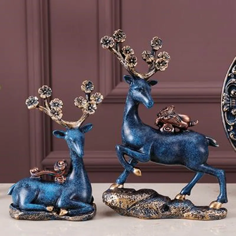 

Nordic style retro deer statue crafts, Christmas gifts, living room wine cabinet TV cabinet home desktop decorations