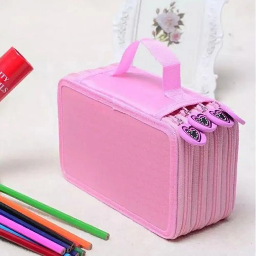 pink 72 шт. новая мода большой емкости Рисование эскизов держатель сумка школьные канцелярские принадлежности офисные поставки портмоне - Цвет: pink