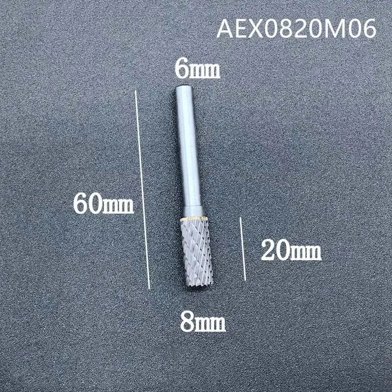 AEX0820M06 Напильник из карбида вольфрама в форме напильника с хвостовиком 1/4 дюйма(6 мм) в форме цилиндра, металлическое долото для роторной шлифовальной машины, 1 шт - Цвет: AEX0820M06