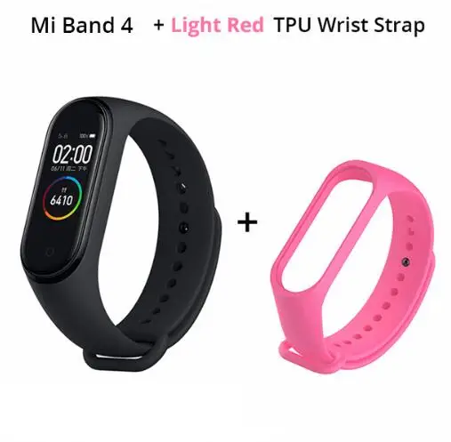 add pink strap Xiaomi mi Band 4 новейший музыкальный Смарт mi band 4 браслет пульсометр фитнес 135 мАч цветной экран Bluetooth 5,0 - Цвет: add pink strap