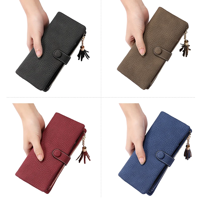 Женский Длинный кошелек на молнии с кисточкой|Женские кошельки| |