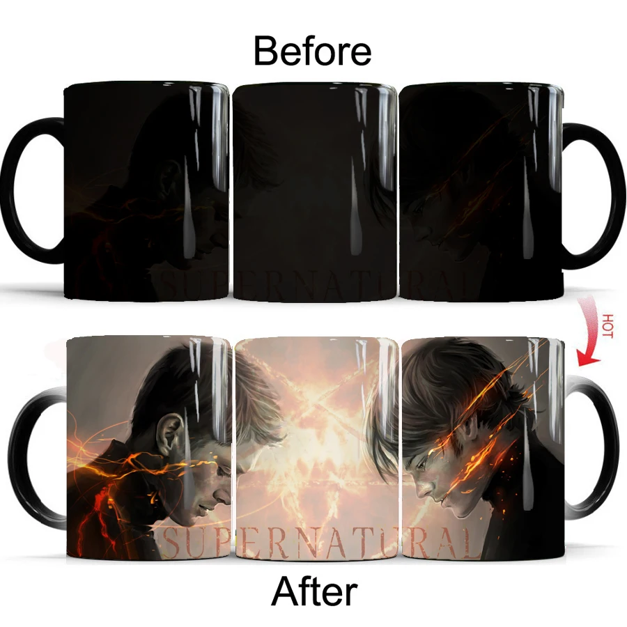 

2019 the end begins supernatural mug color changing tea coffee ceramic cup mugs best gift for you or your friens drop shipping