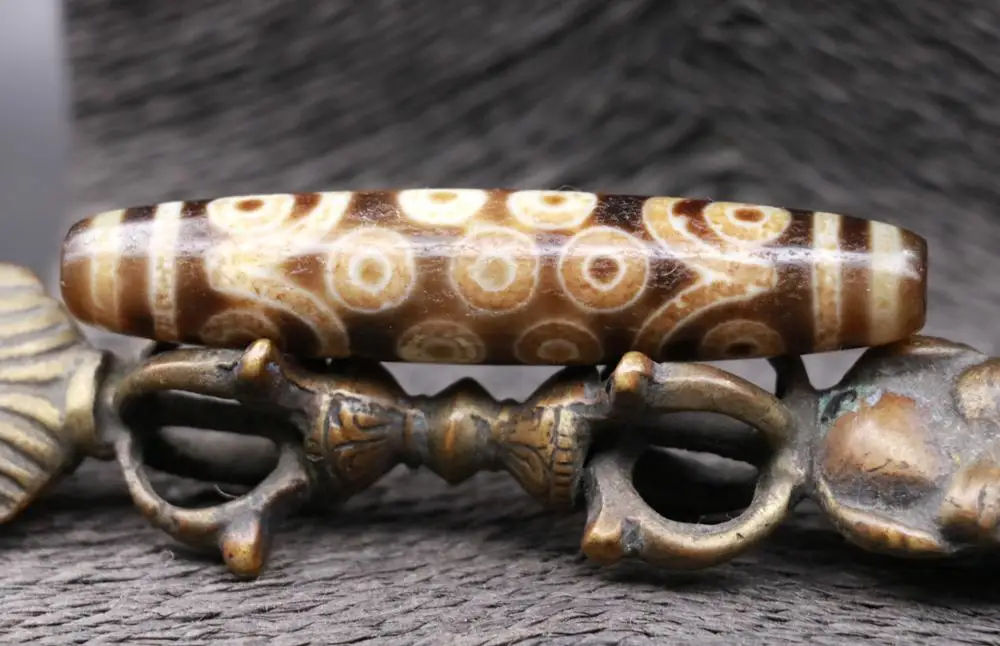 Energy Magic Power Tibetan Old Agate 21 Eye 4 Line Long dZi Bead Totem 79MM Amulet Talisman Treasure Making Jewelry LKbrother | Украшения и