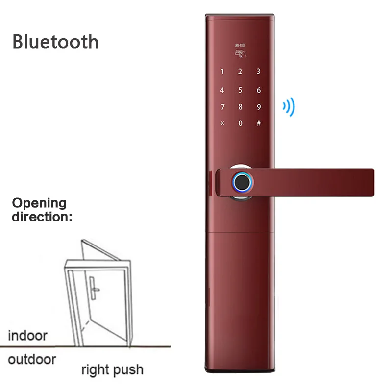 bluetooth Отпечаток пальца Умный Замок Пароль IC карта дверной замок дверной звонок шлюз дистанционное управление приложение замки противоугонные двери электронные замки D8 - Цвет: bluetooth