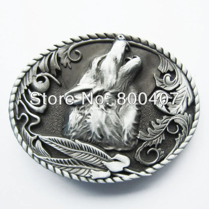 

Пряжка для ремня в виде головы волка, BUCKLE-WT013AS