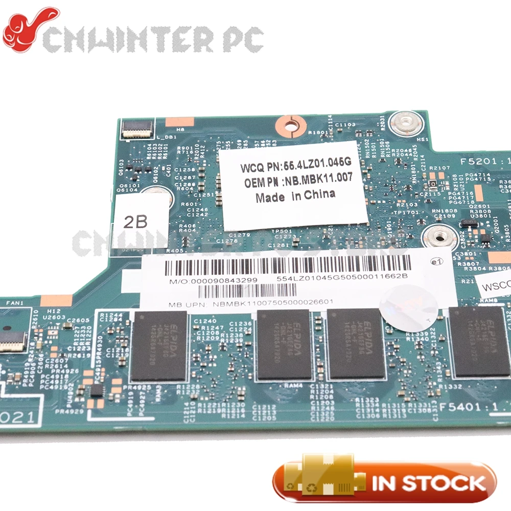NOKOTION для ноутбука Acer aspire S7-392 материнская плата 48 4lz02. 021 NBMBK11007 NB.MBK11.007 I5-4210U CPU 4GB Ram |