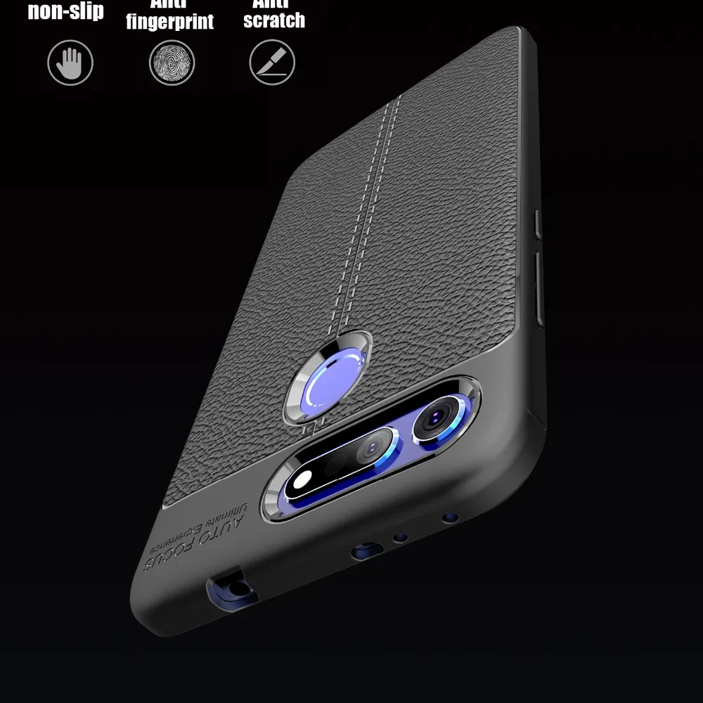 Чехол для телефона Huawei Honor V20 роскошный противоударный кожаный мягкий бампер из