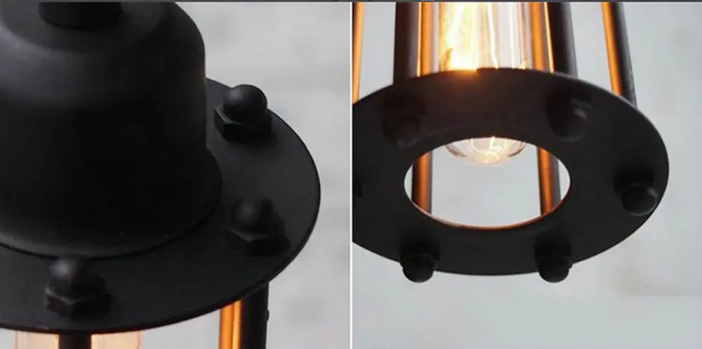 Классический черный винтажный промышленный абажур защитный чехол для птиц 40 Вт