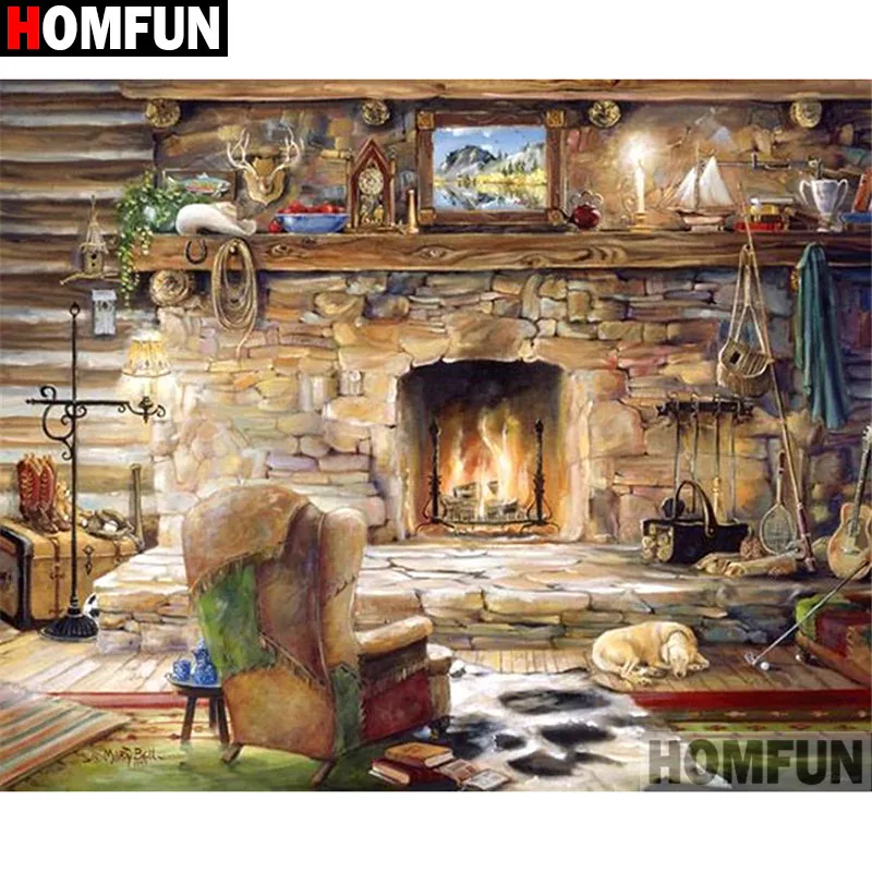 Алмазная 5D картина Пейзаж HOMFUN вышивка с квадратными/круглыми стразами для