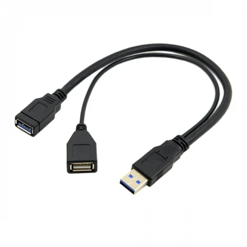 Черный USB 3 0 Мужской Двойной Флеш-накопитель с гнездовым Экстра Мощность данных Y
